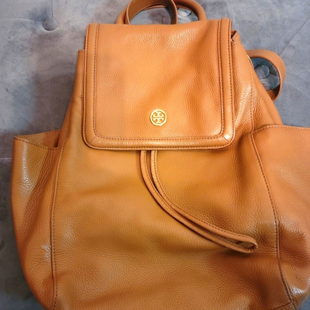 Tory Birch Camel leather back pack.